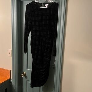 Nicole Miller Black Textured Dress